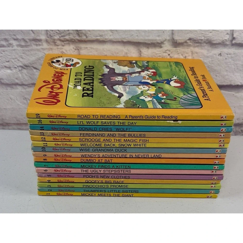 Vintage 1986 Disney Fun To Read Hardcover Books Lot Of 16 Beginner